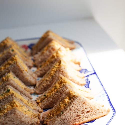 rows of sandwich triangles